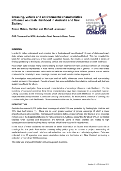 Crossing, vehicle and environmental characteristics influence on