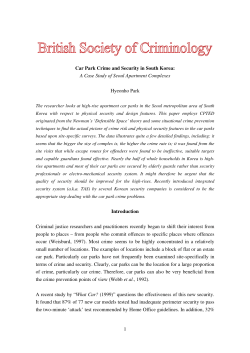 Car Park Crime and Security in South Korea: A Case Study of Seoul