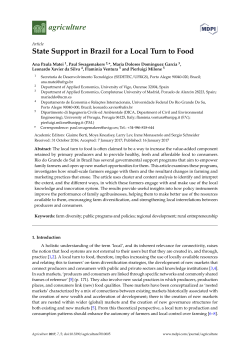 State Support in Brazil for a Local Turn to Food