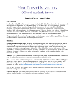 Emotional Support Animal Policy