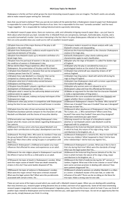 MLA essay topics for Macbeth