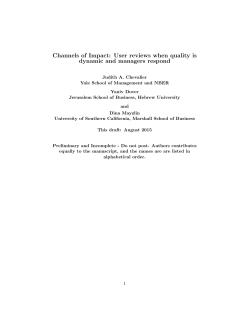 Channels of Impact: User reviews when quality is dynamic and