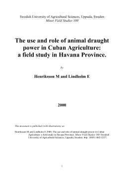 The use and role of animal draught power in Cuban