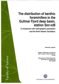 The distribution of benthic foraminifera in the Gullmar Fjord deep