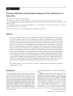 Nutrient indicators of agricultural impacts in the tributaries of a large