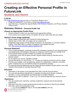 Creating an Effective Personal Profile in FutureLink