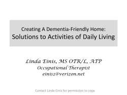 Solutions to Activities of Daily Living