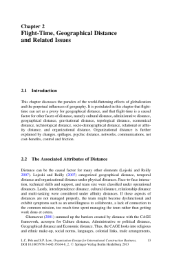 Flight-Time, Geographical Distance and Related Issues