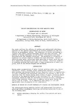 Design Considerations for Mine Workings Under Accumulation of