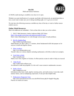 MATH Online Math Resources