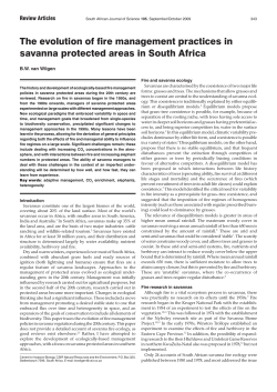 The evolution of fire management practices in savanna protected