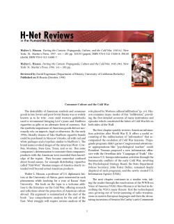 Consumer Culture and the Cold War - H-Net