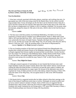The Life and Times of James K. Polk by Bruce Arthur, University of