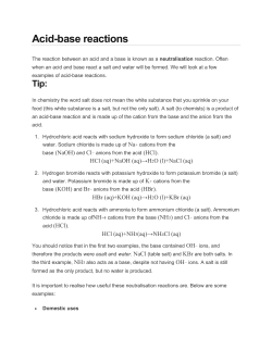 Acid-base reactions
