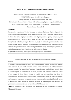 Effect of price display on brand luxury perceptions