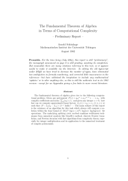 The Fundamental Theorem of Algebra in Terms of Computational