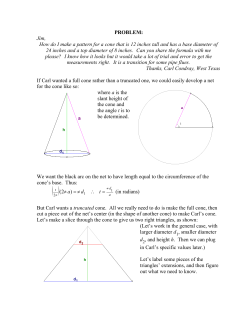 PROBLEM: Jim, How do I make a pattern for a cone that is 12 inches