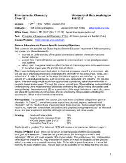 Syllabus CHEM 331 Dr. Sharpless Fall 2016