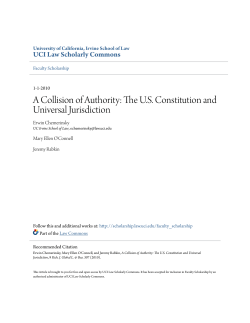 A Collision of Authority: The US Constitution and Universal Jurisdiction