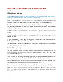 Idaho grain, cattle producers agree on `open range` plan