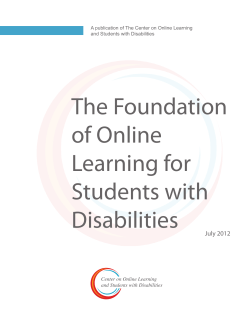 The Foundation of Online Learning for Students with Disabilities