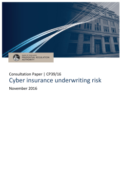 Consultation Paper 39/16 `Cyber insurance underwriting risk`
