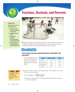Fractions, Decimals, and Percents