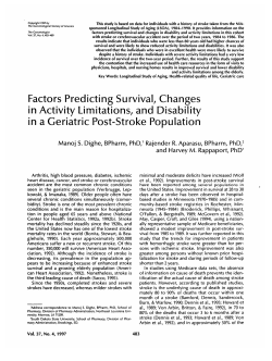 Factors Predicting Survival, Changes in Activity Limitations, and