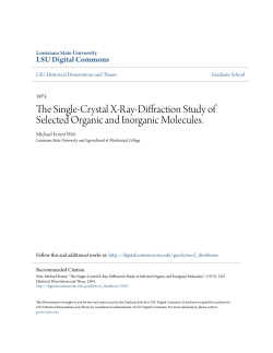 The Single-Crystal X-Ray-Diffraction Study of Selected Organic and