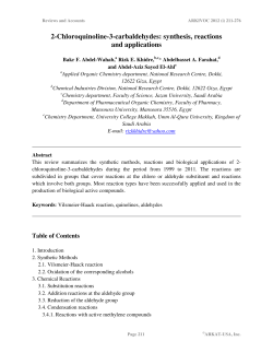 2-Chloroquinoline-3-carbaldehydes: synthesis, reactions