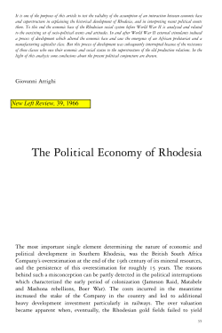 The Political Economy of Rhodesia