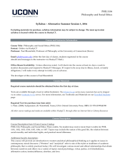 Syllabus - UConn eCampus - University of Connecticut
