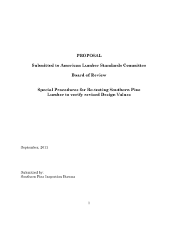 PROPOSAL Submitted to American Lumber Standards Committee