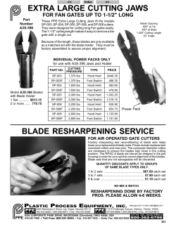 EXTRA LARGE CUTTING JAWS / BLADE RESHARPENING SERVICE