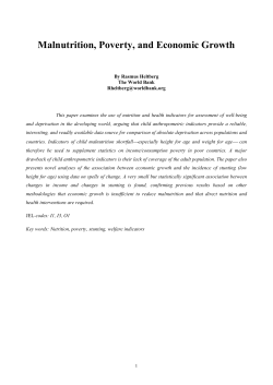 Malnutrition, Poverty, and Economic Growth