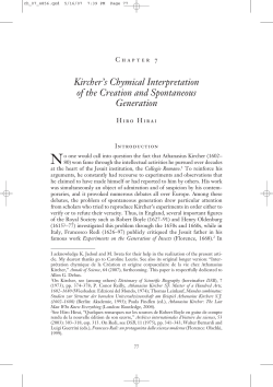 Kircher`s Chymical Interpretation of the Creation and Spontaneous