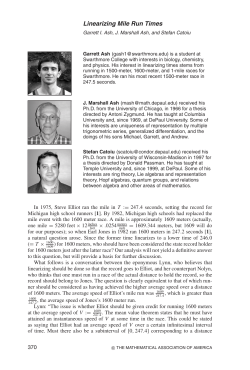 Linearizing Mile Run Times