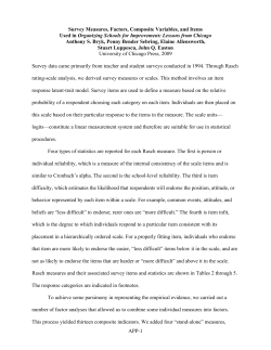 APP-1 Survey Measures, Factors, Composite Variables, and Items