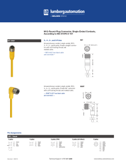 M12-Round-Plug Connector, Single-Ended Cordsets, According to