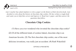 Chocolate Chip Cookies - Lorenz Educational Press