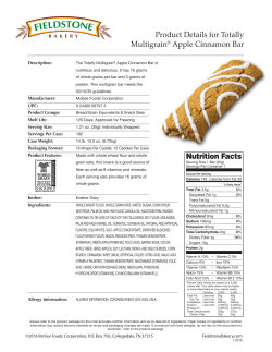 Product Details for Totally Multigrain&reg; Apple Cinnamon Bar Nutrition