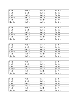 5 x 5 = 9 x 5 = 5 x 6 = 5 x 10 = 3 x 5 = 12 x 5 = 5 x 5 = 5 x 5 = 5 x 8