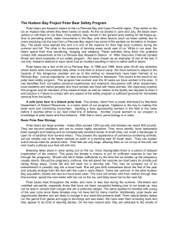 The Hudson Bay Project Polar Bear Safety Program