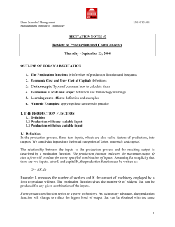 Review of Production and Cost Concepts