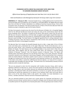 STARWOOD CAPITAL GROUP SELLS BACCARAT HOTEL NEW