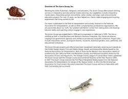 Overview of The Acorn Group, Inc. Blending the skills of planners