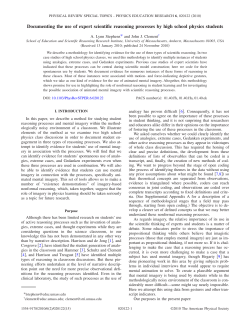 Documenting the Use of Expert Scientific Reasoning Processes by