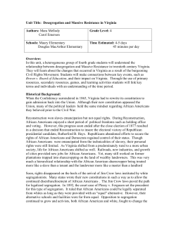 Unit Title: Desegregation and Massive Resistance in Virginia