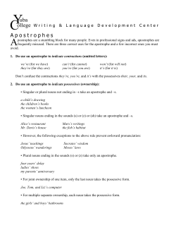 Apostrophes - Yuba College
