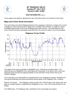 Ridgeway relay information pack